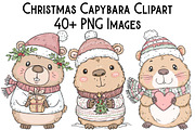 Christmas Capybara Clipart, an Illustration by Pixels.Craft (Thumbnail 1 of 6)