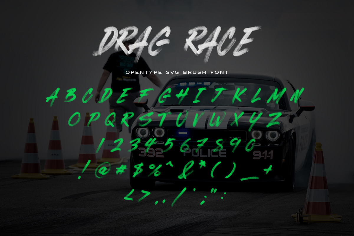 Drag Race - SVG Marker Font, a Font by Surplus Type Co (Photo 5 of 5)