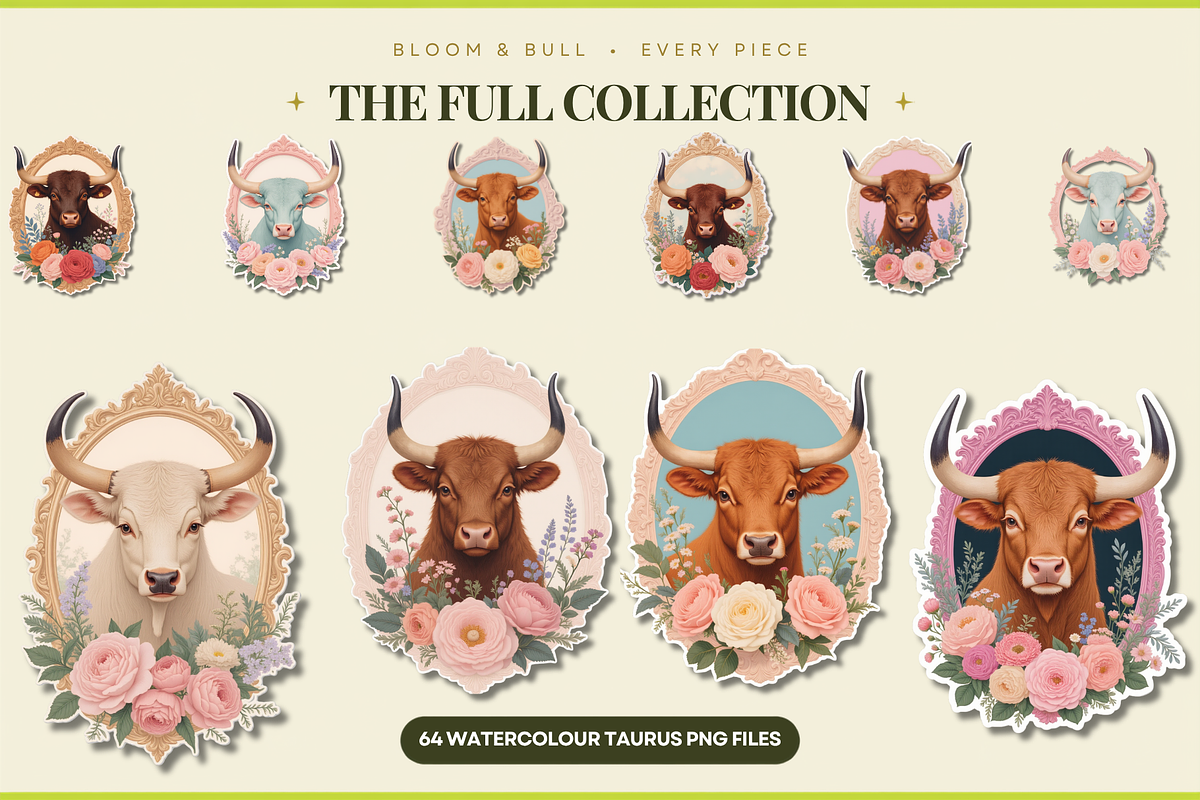 Bloom & Bull Taurus Clipart 64, an Object Graphic by Jakayla Digital Co (Photo 2 of 10)