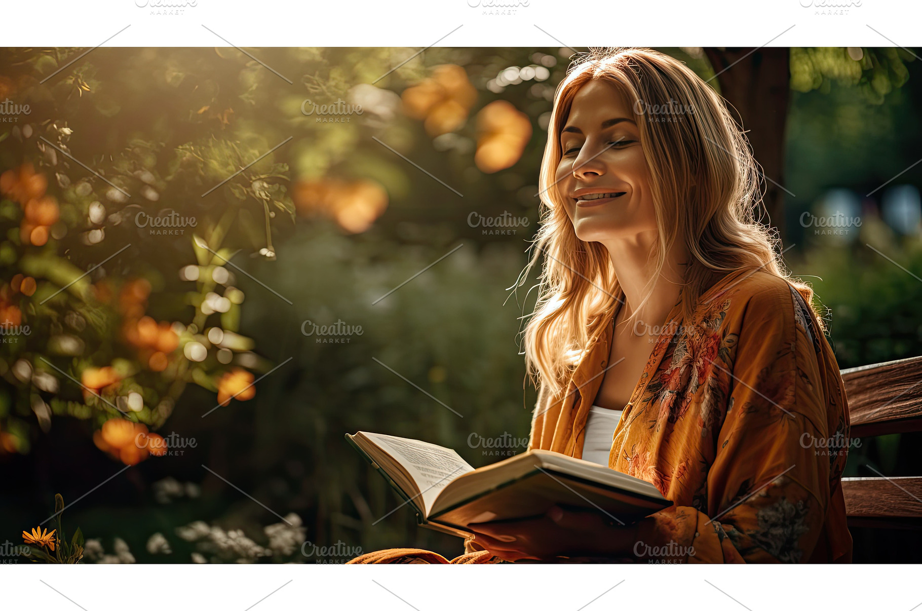basking woman outside sun ai, a Nature Photo by pikepicture