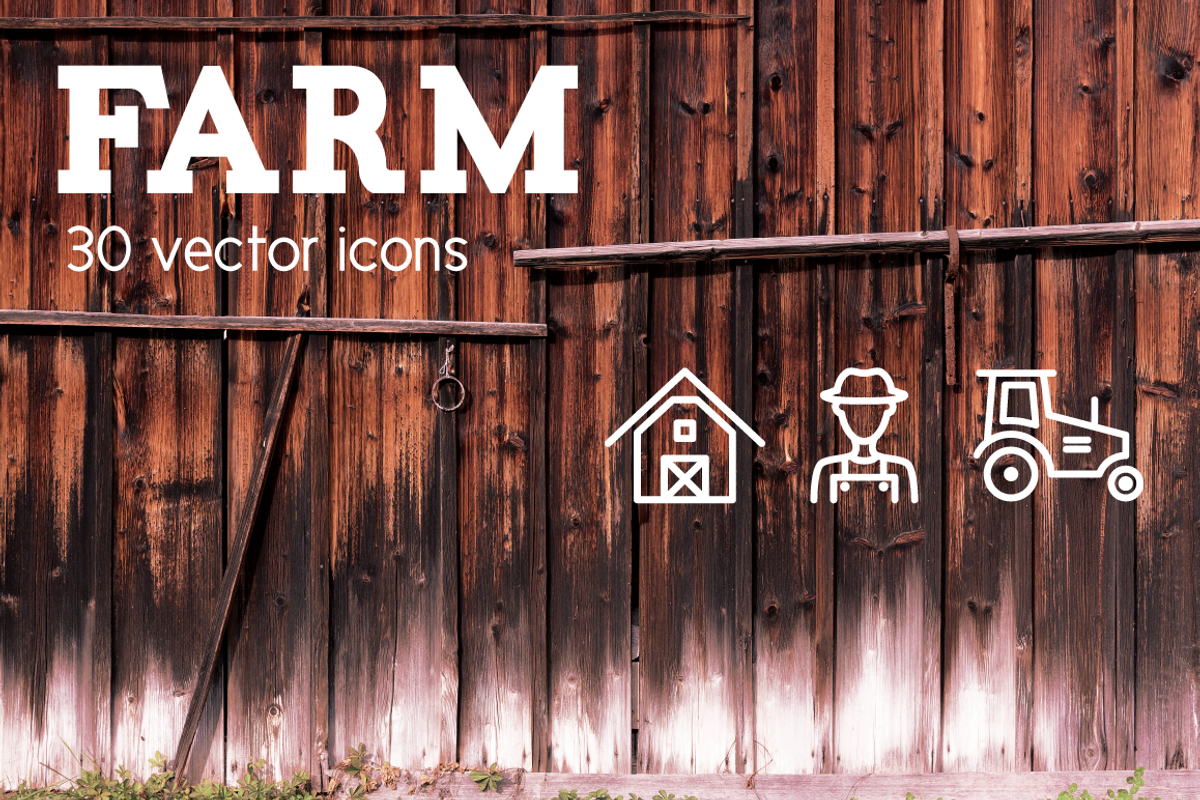 FARM - vector line icons, an Outline Icon by marusdesign