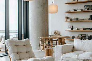 Modern minimalist living room with, an Architecture Photo by MistyDay