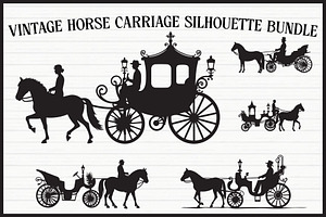 Vintage Horse Carriage Bundle, an Illustration by jahid234