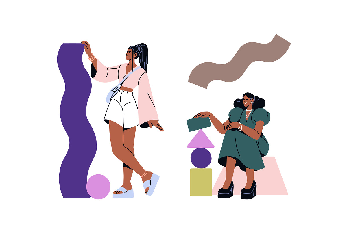 People with geometric figures set, a Person Illustration by PaperTrident (Photo 4 of 5)