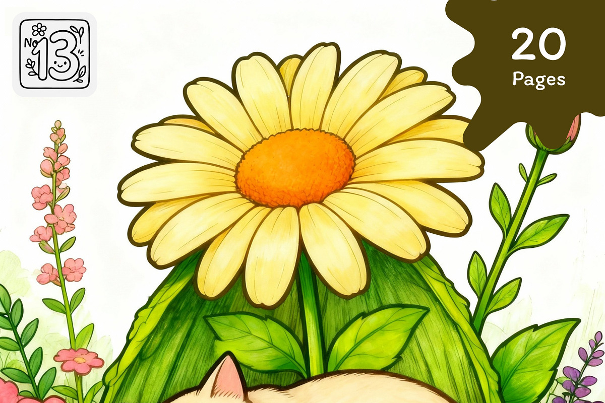 Garden Coloring Book – 20 Pages, an Illustration by No.13 (Photo 1 of 8)