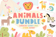 Cute kids Bundle, an Animal Illustration by cutelevindesign (Thumbnail 10 of 13)