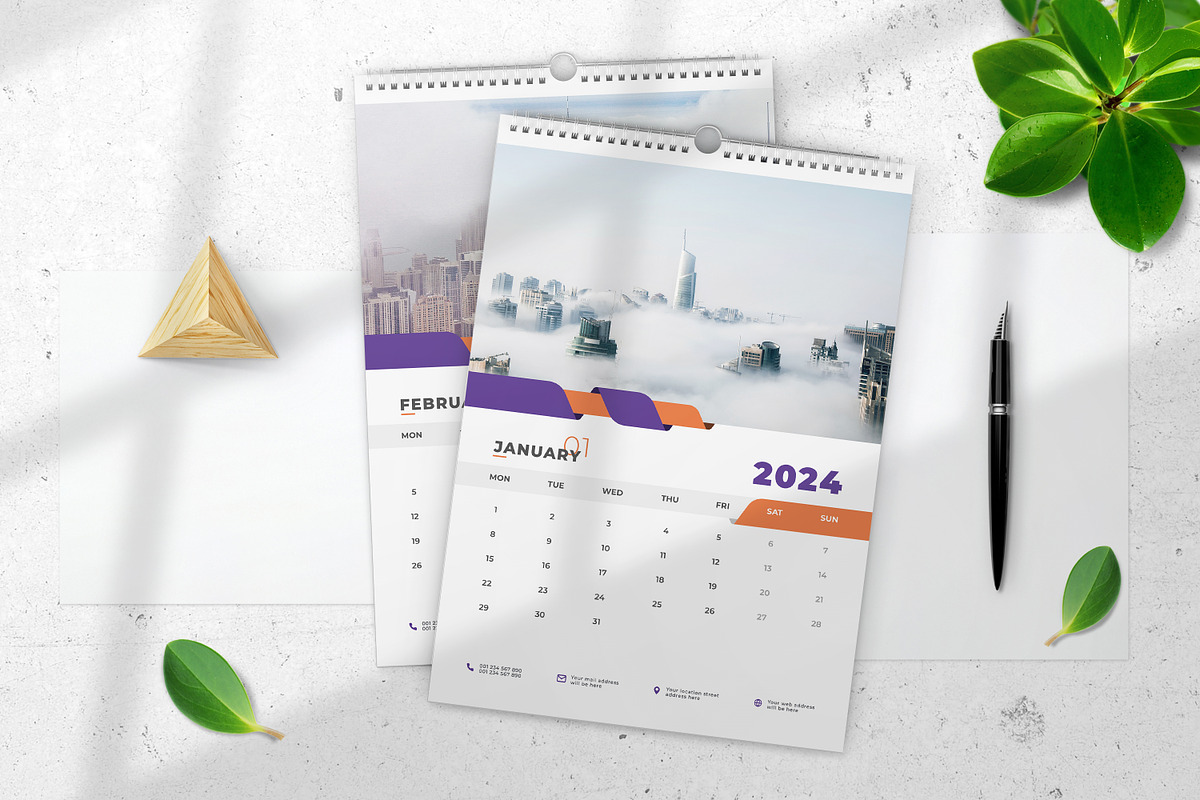 Wall Calendar 2024, a Print Template by Uiparvin (Photo 2 of 2)