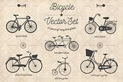 Bicycle Vector Set, an Object Graphic by Bugcessories (Thumbnail 1 of 4)