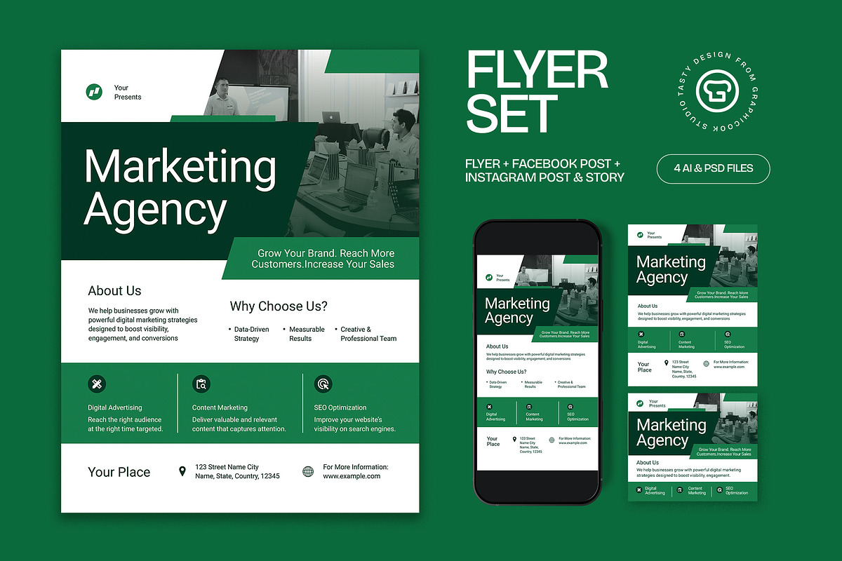 Marketing Agency Flyer, a Flyer Template by graphicook (Photo 1 of 3)