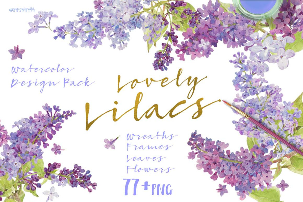 Lovely Lilacs-Design Pack!, an Illustration by watercolorwild.graphics (Photo 1 of 7)