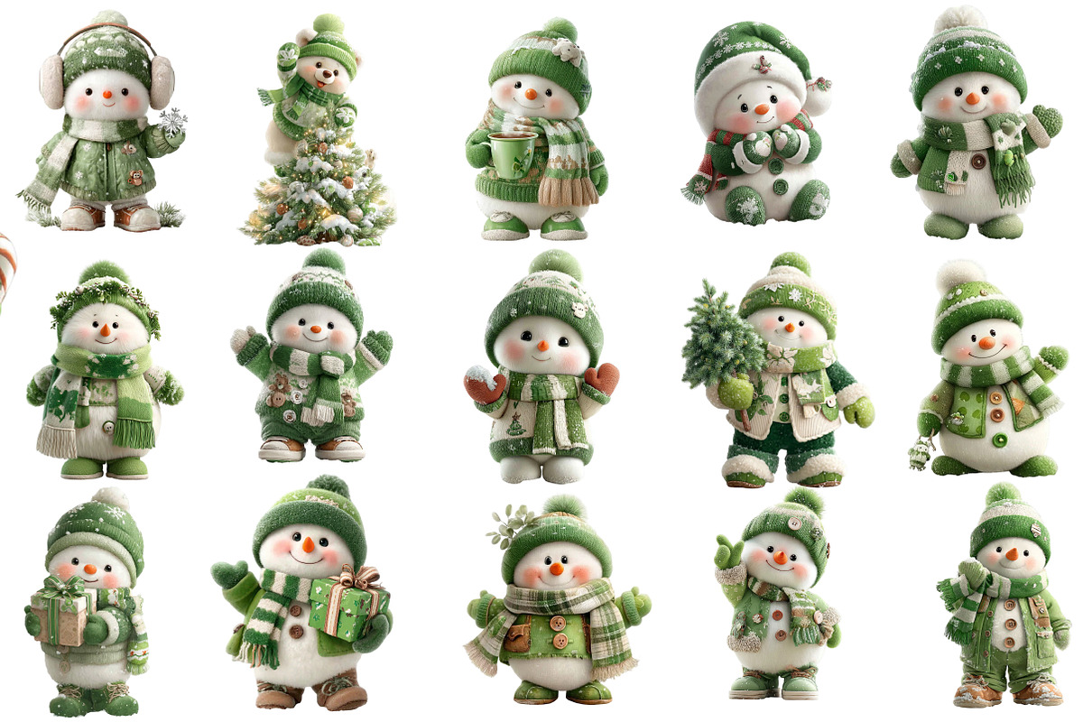Christmas Snowman Clipart, an Illustration by Designworld (Photo 2 of 5)
