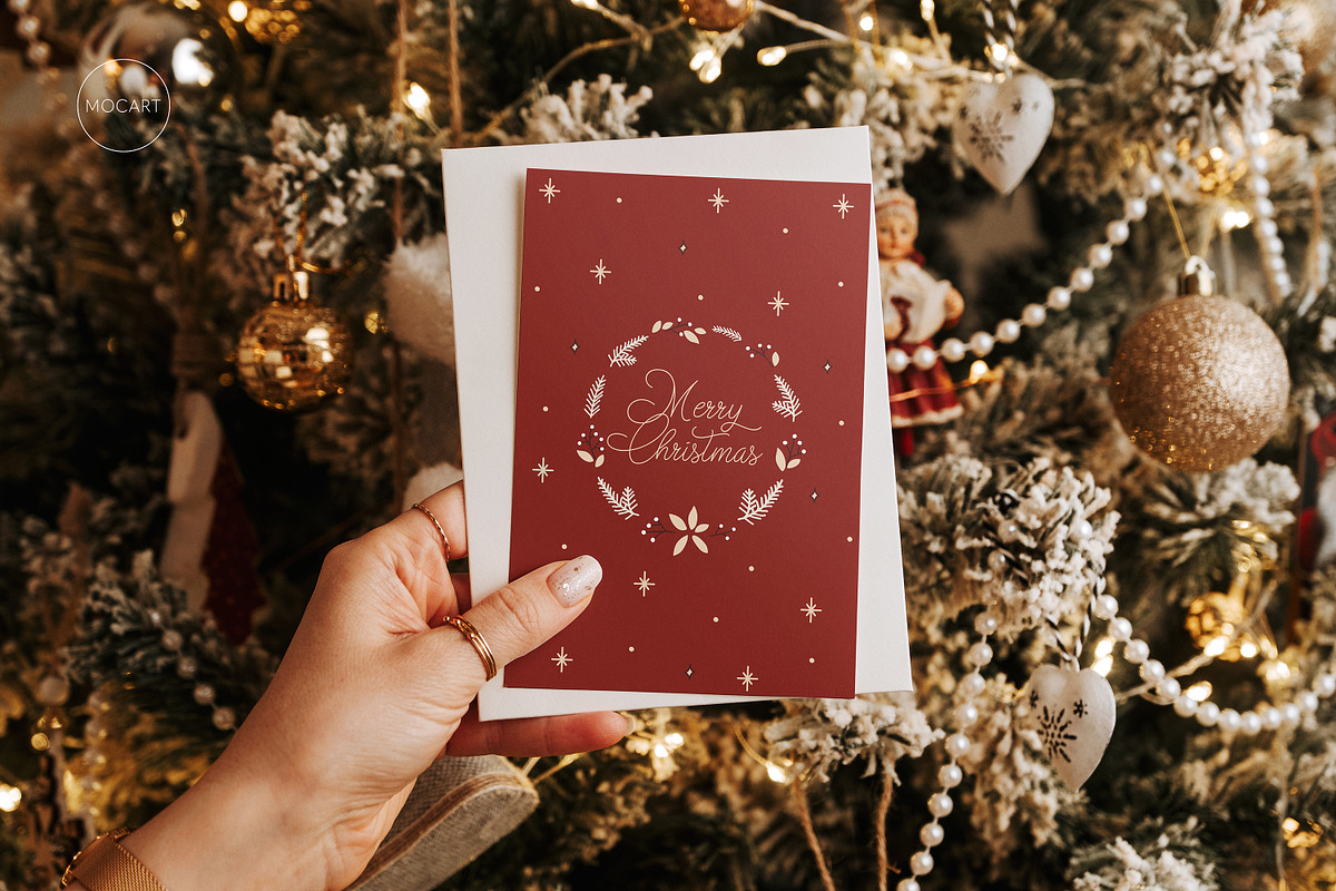 Christmas postcard mockup set 1 v1, a Print Template by Mocart (Photo 6 of 14)