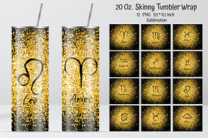 Zodiac Signs. Tumbler design.