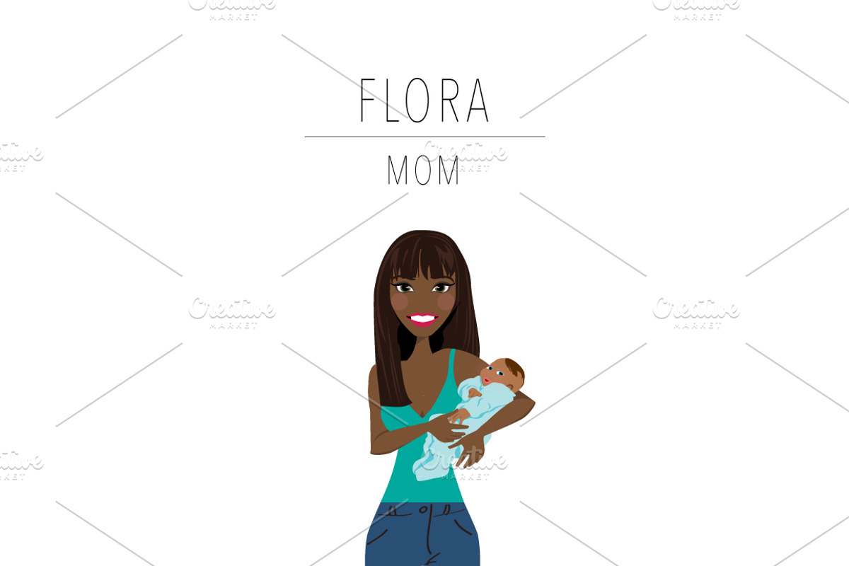 Mom & Baby Portrait Clip Art, a Person Illustration by Lauren Lesley Studio (Photo 8 of 33)