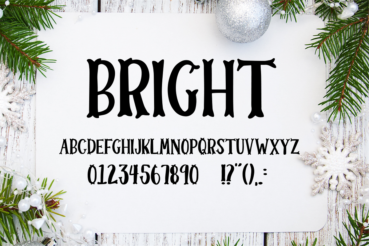 MERRY & BRIGHT Christmas Font Duo preview 7