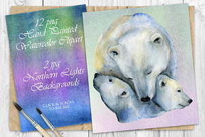 Polar Bears Watercolor Set