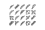 Archery bow and arrow outline icons, an Object Graphic by pikepicture (Thumbnail 1 of 3)