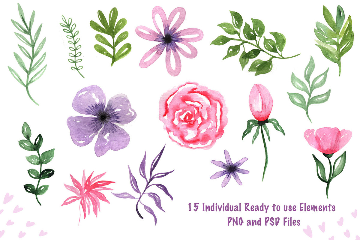 Valentine's Day Watercolor Clipart, an Illustration by TanataDesign (Photo 6 of 6)