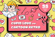 Cupid Love - Retro Cartoon Stamp, a Brush Add-On by Pixel Picasso Studio (Thumbnail 1 of 11)