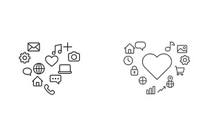 Digital symbols representing love, a Technology Illustration by ZinetroN