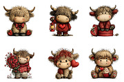 Valentines Highland Cow Clipart, an Illustration by Dream Creation (Thumbnail 3 of 7)