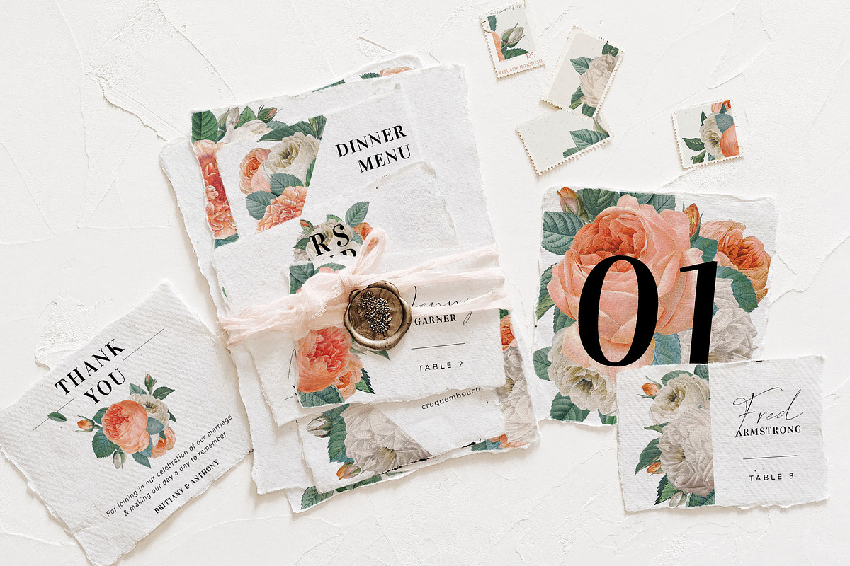 Blush & White Rose Wedding Suite, an Invitation Template by BlueRobinDesignShop (Photo 7 of 15)