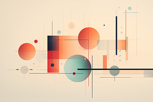 An abstract composition featuring geometric shapes including circles, rectangle, a Background Graphic by Textures & Backgrounds