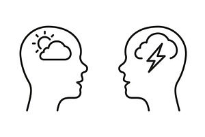 Positive and Negative Thinking Icons, an Object Illustration by Gentle Studio