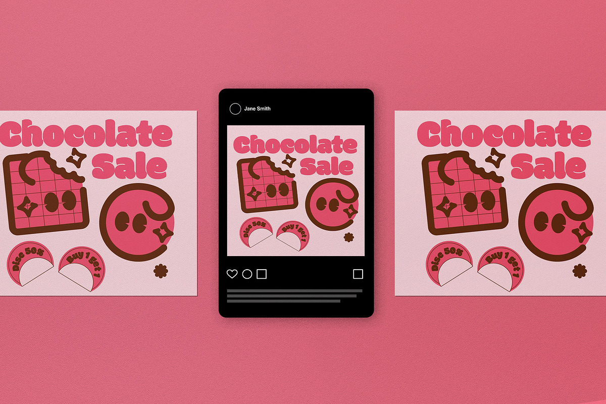 Pink Flat Chocolate Promo Flyer, a Flyer Template by graphicook (Photo 3 of 4)