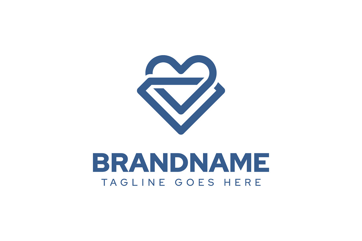 Diamond Love Simple Logo, a Branding & Logo Template by Pray Art Design Studio