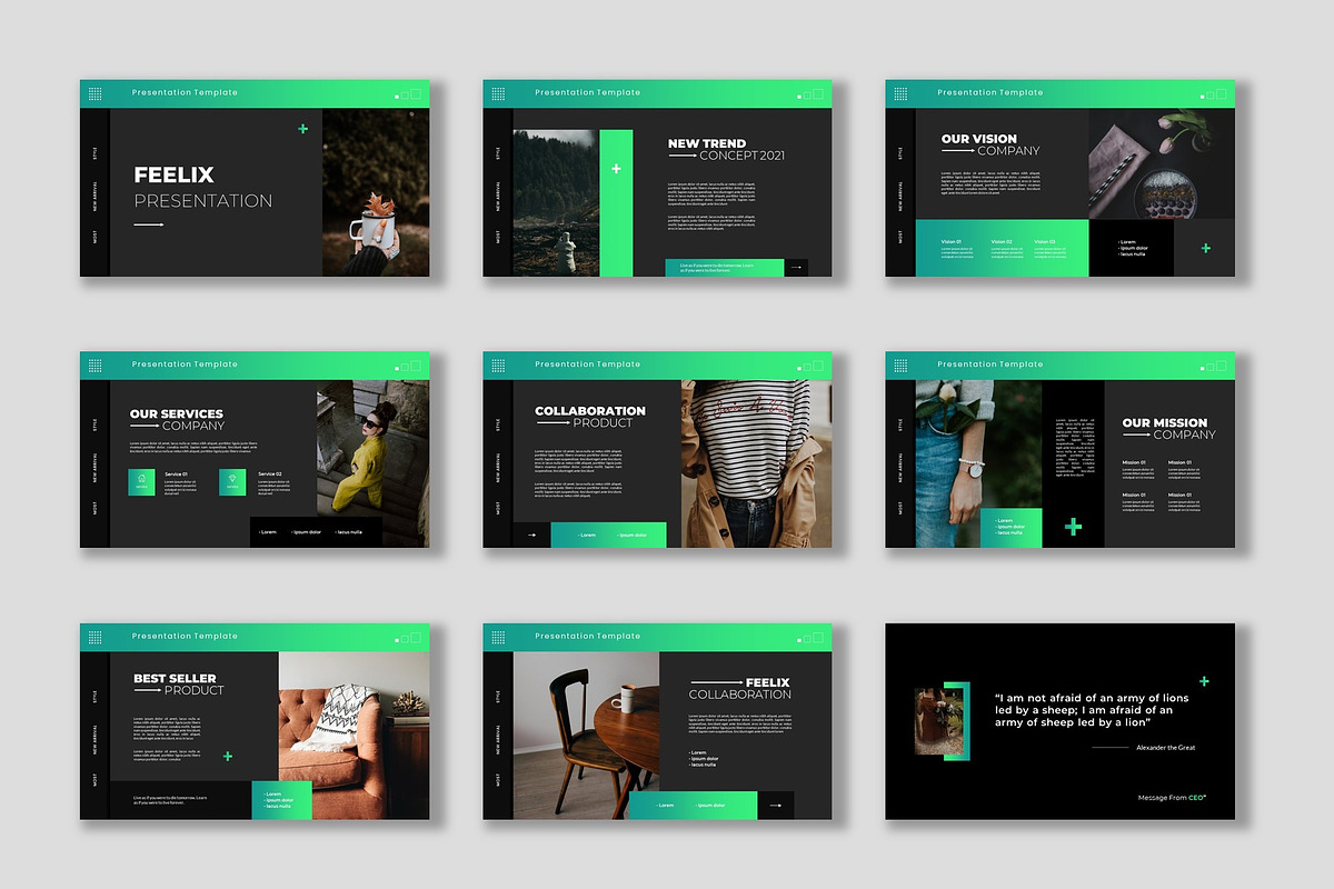 Feelix Keynote Template, a Presentation Template by GridlineType (Photo 5 of 11)