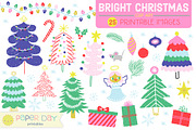 Bright Christmas Clip Art | Raster, an Illustration by Paper Day Printables (Thumbnail 1 of 2)