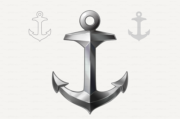 Vector Silver Anchor