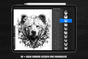 110 Bear Tattoo Stamps For Procreate