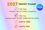 2027 Monthly Planner - Canva, a Templates & Theme by Adalin Shop (Thumbnail 11 of 11)