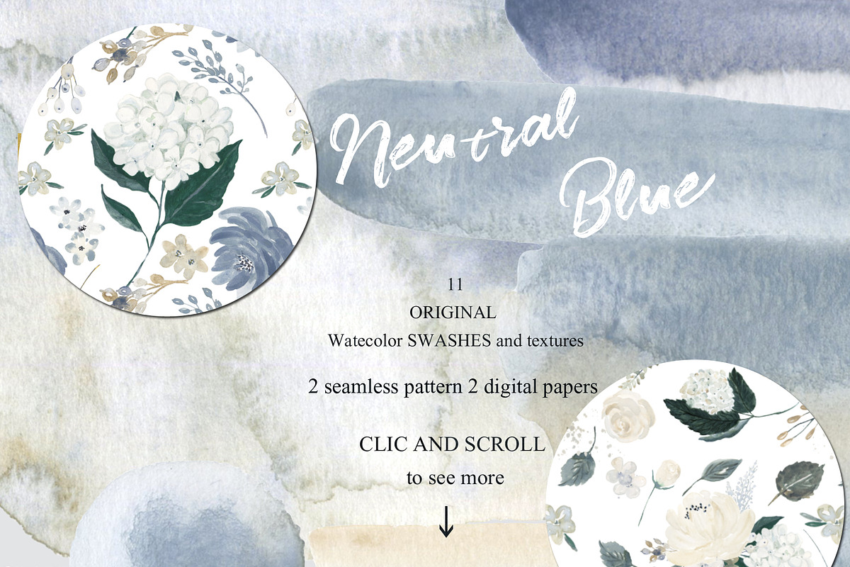 Neutral Beige Flowers Watercolor, a Texture Illustration by LABFcreations (Photo 14 of 15)