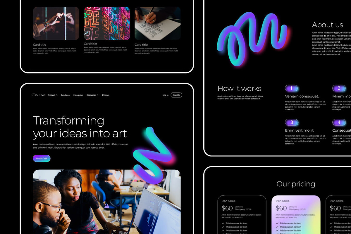 Artica // Digital Agency Website, an UI Kit Template by EGO Creative Innovations (Photo 3 of 6)