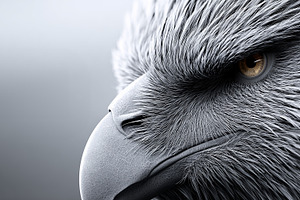 Fierce eagle head with sharp beak, an Animal Photo by MistyDay