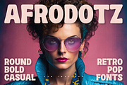 Afrodotz - Bold Retro Pop Fonts, a Sans Serif Font by Konstantine Studio (Thumbnail 1 of 3)