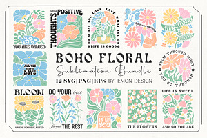 Boho Floral Quote SVG Bundle, an Object Illustration by LemonDesign