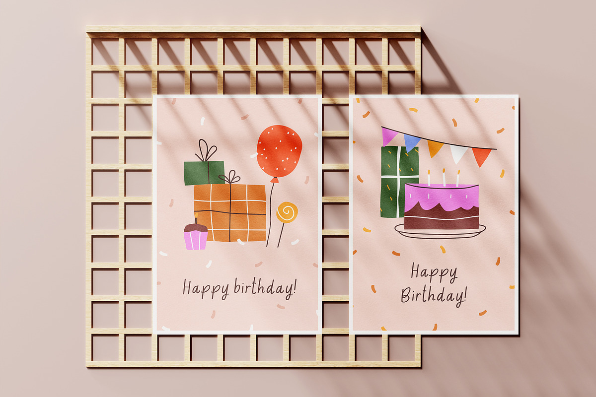 Happy birthday cards designs set, an Object Illustration by Good Studio (Photo 13 of 17)