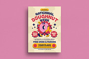 Retro Trendy National Doughnut Flyer, a Flyer Template by Guuver (Thumbnail 1 of 3)