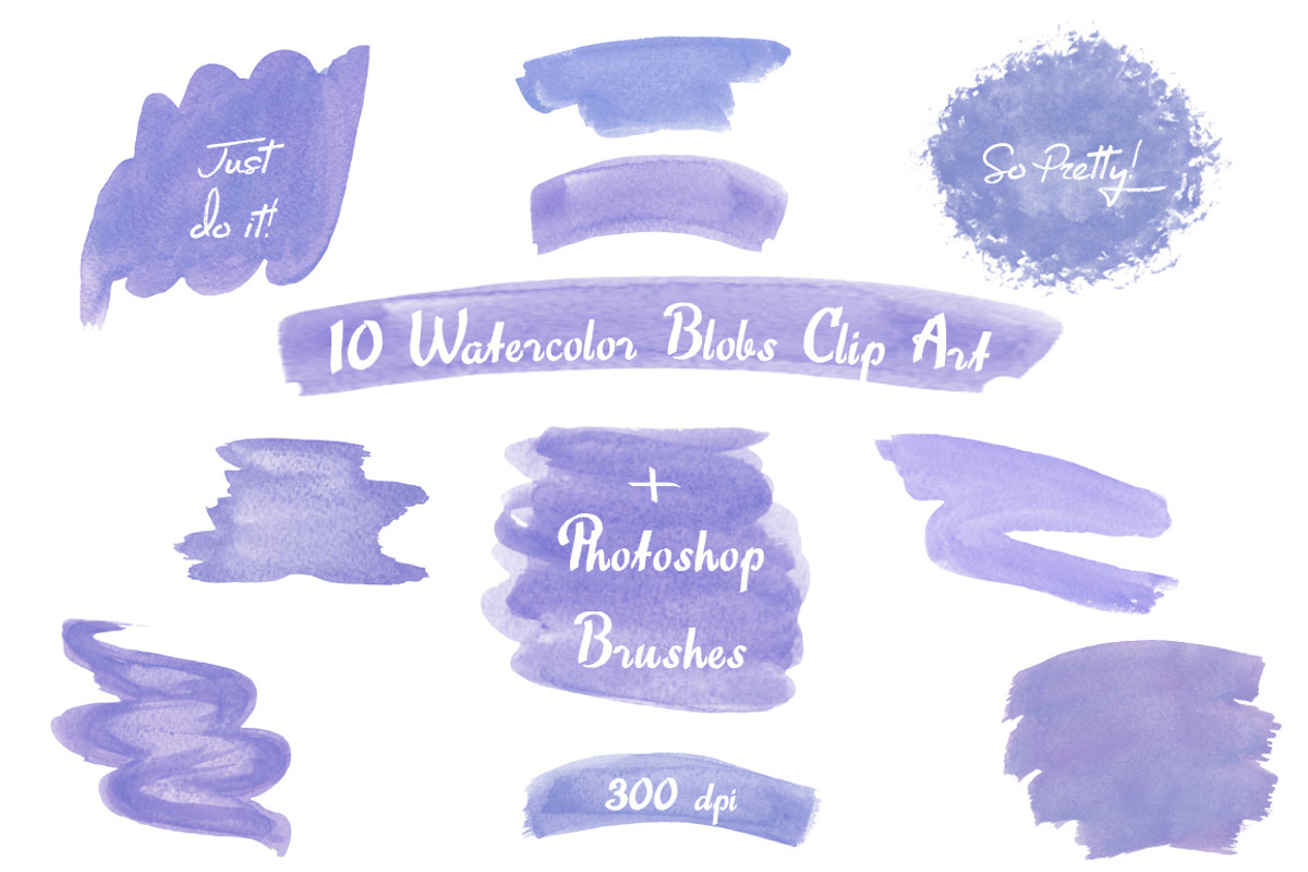 Watercolor Strokes, Blobs, Splotches, a Graphic by KitsPix