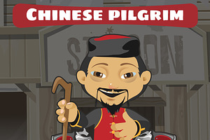 Cartoon Character Chinese Pilgrim