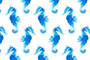 Sea Horse. Art and seamless pattern, a Pattern Graphic by sovarina (Thumbnail 6 of 9)