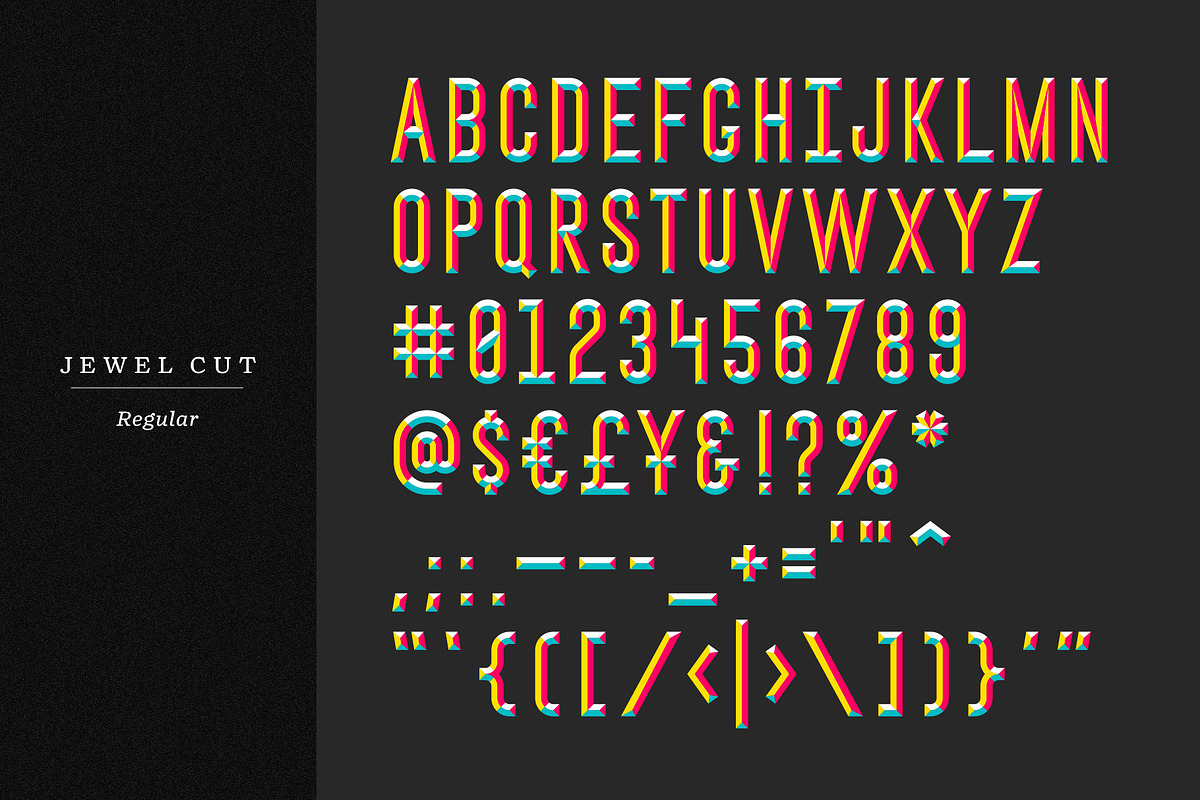 Jewel Cut - Color SVG OpenType Font, a Font by Philip Cheaney (Photo 2 of 8)