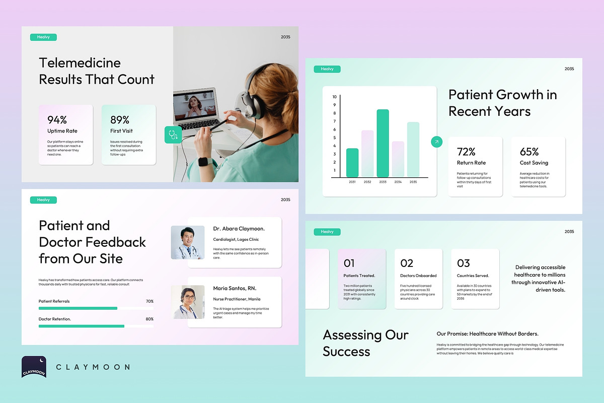 HealthTech & Telemedicine Startup, a Presentation Template by Claymoon Lab (Photo 6 of 7)
