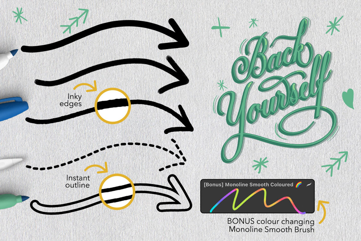 Essentials for Calligraphy-Procreate, a Brush Add-On by iPad Calligraphy (Photo 9 of 16)