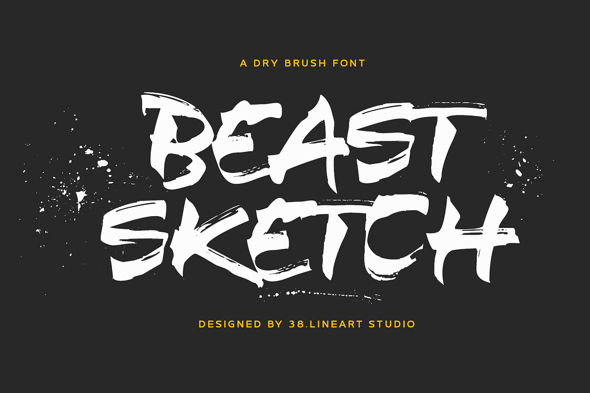 BEAST SKETCH, a Blackletter Font by Ridha-38.lineart (Photo 1 of 10)