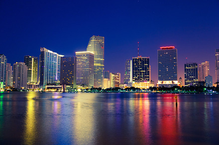 Miami Skyline At Night, an Architecture Photo by FunkyMedia